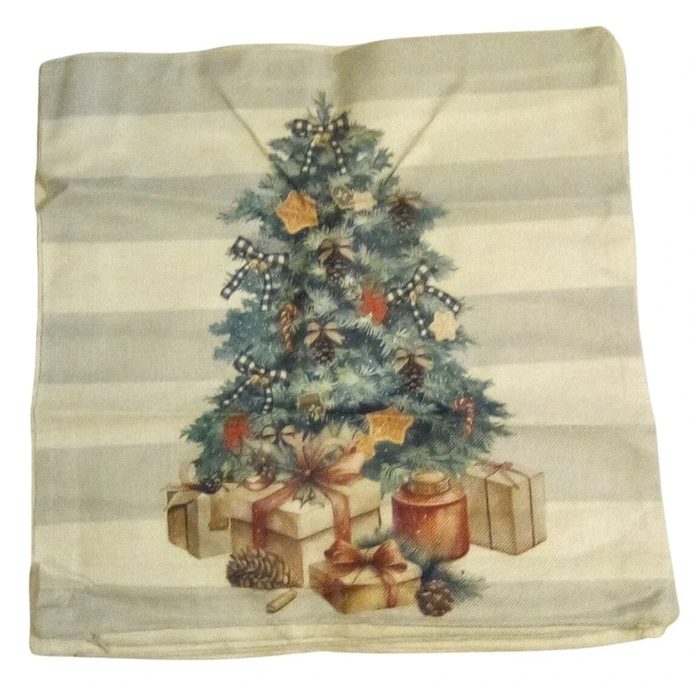 Christmas Pillow Covers Set of 4 Joy Snowman Wreath Tree Farmhouse Decor